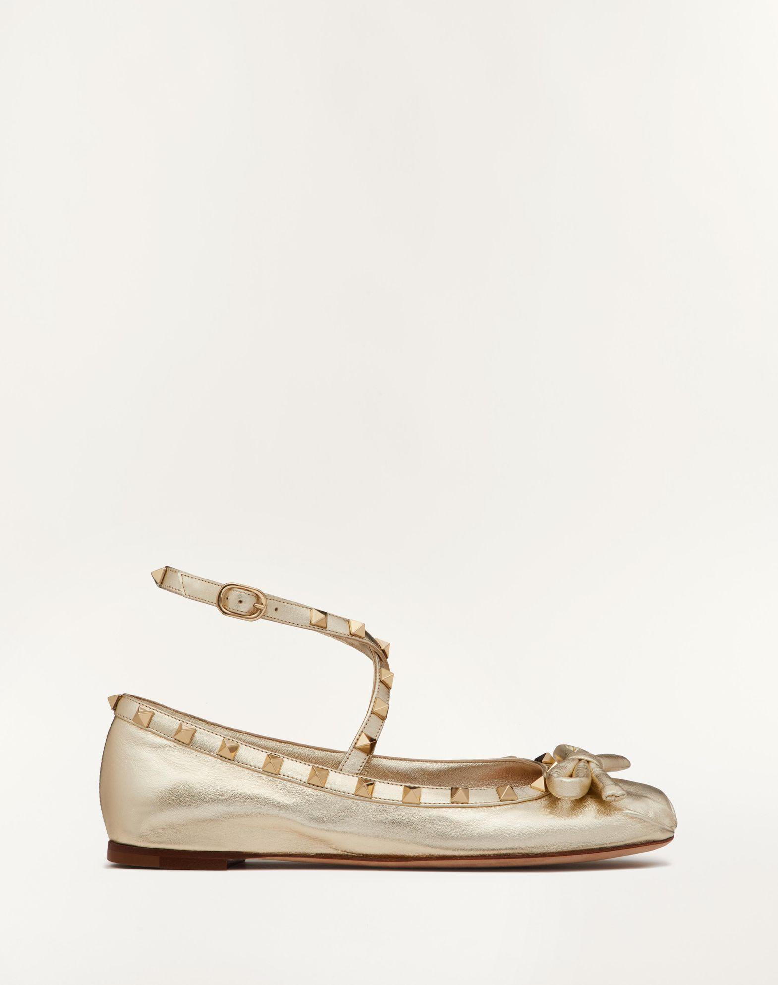 Rockstud Laminated Nappa Leather Ballerina Product Image