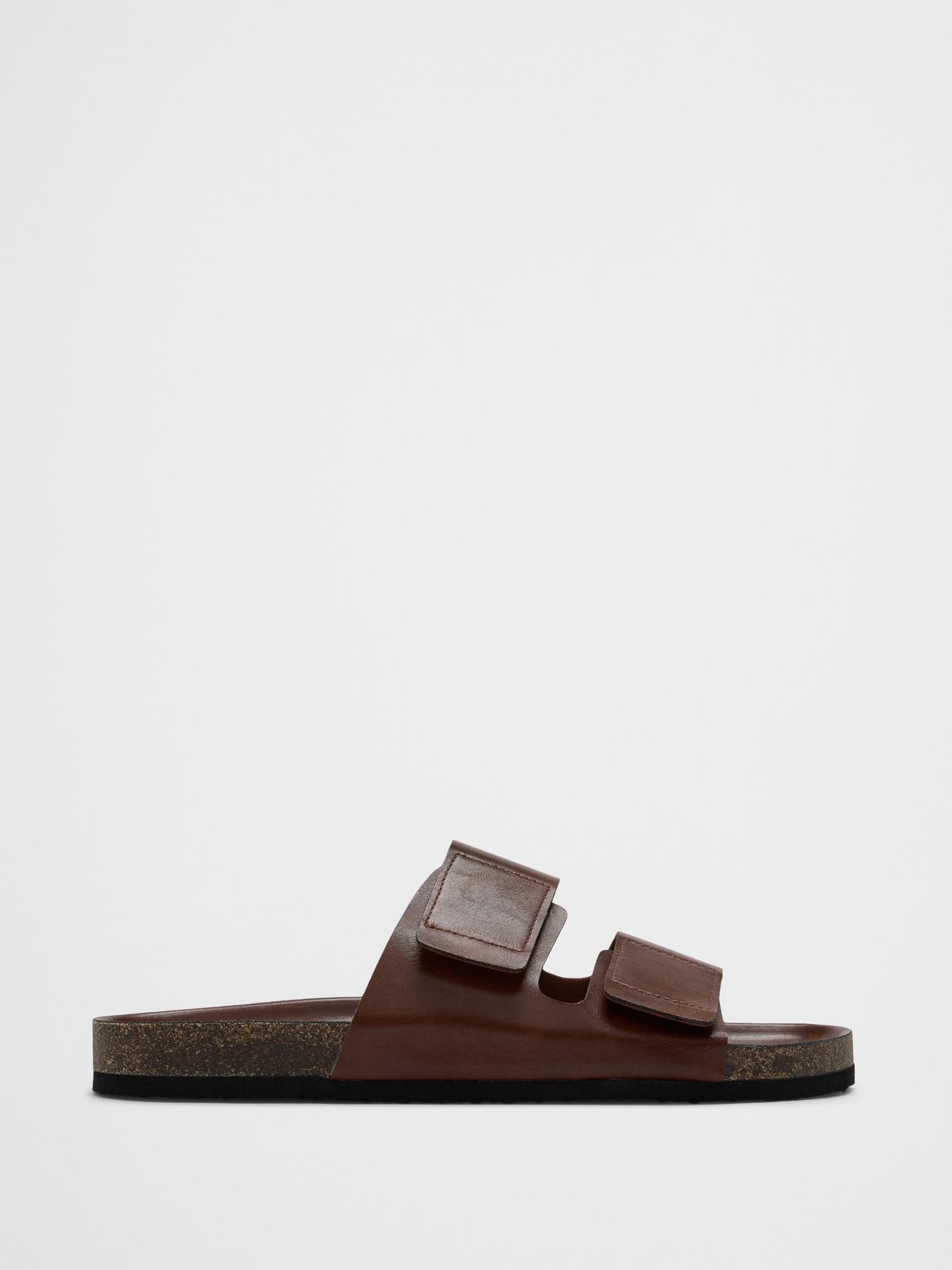 Vegan Leather Double Strap Sandal Product Image