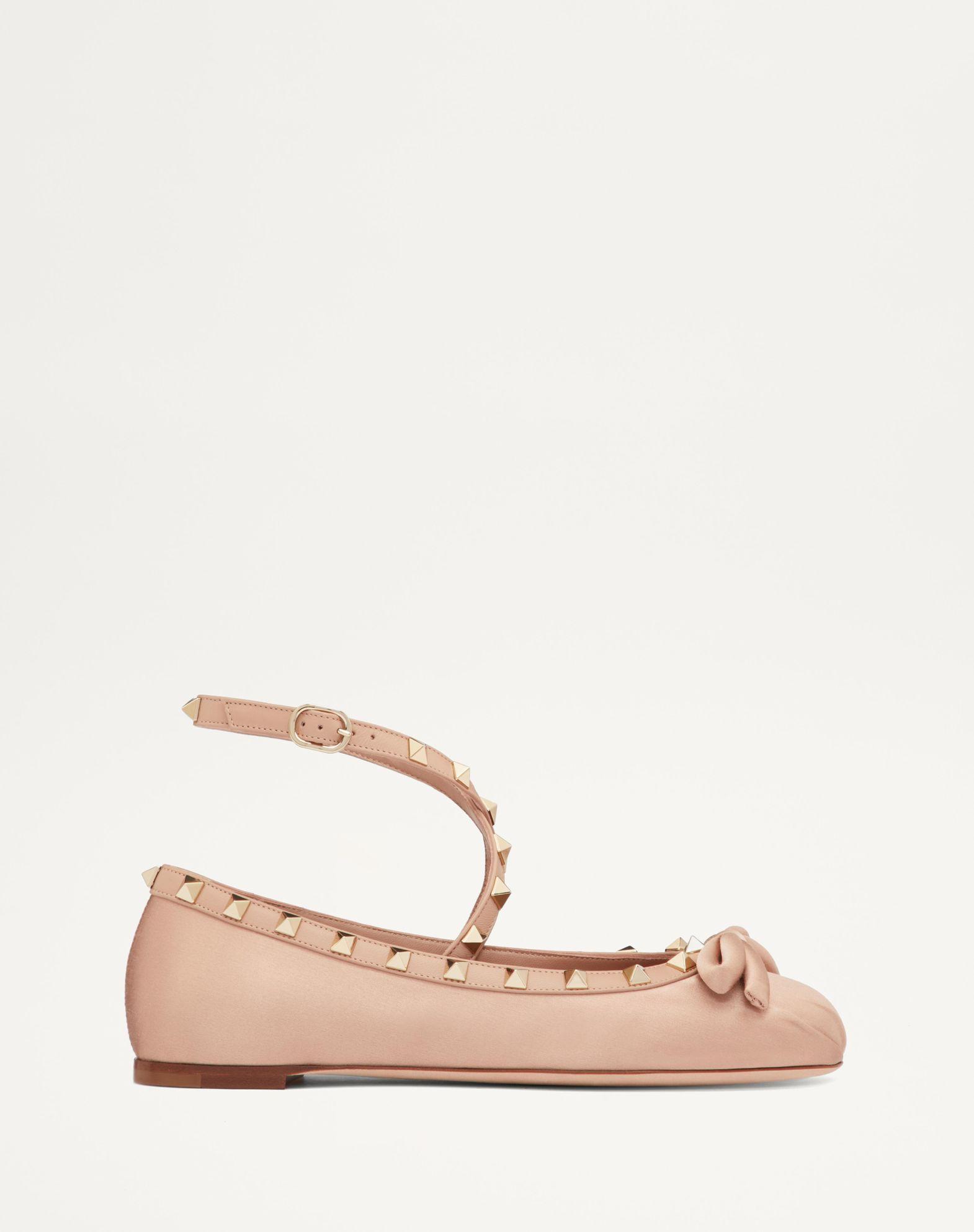 Rockstud Satin Ballerina Product Image