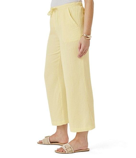 Splendid Adele Drawstring Gauze Cropped Relaxed Wide Leg Pants Product Image