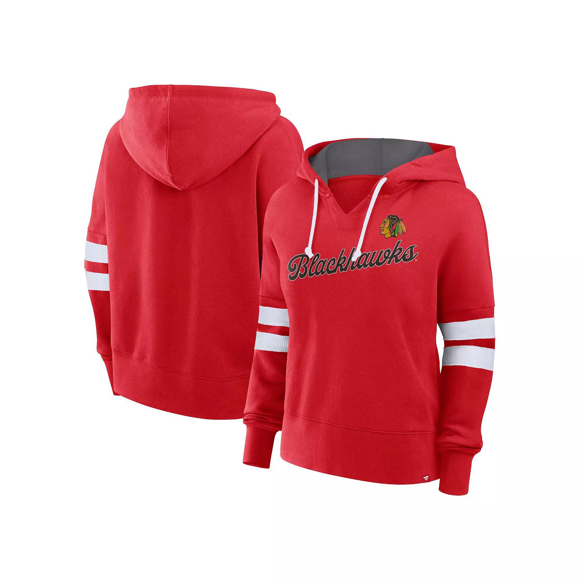 Women's Fanatics Red Chicago Blackhawks Seize Fleece Pullover Hoodie,  Product Image