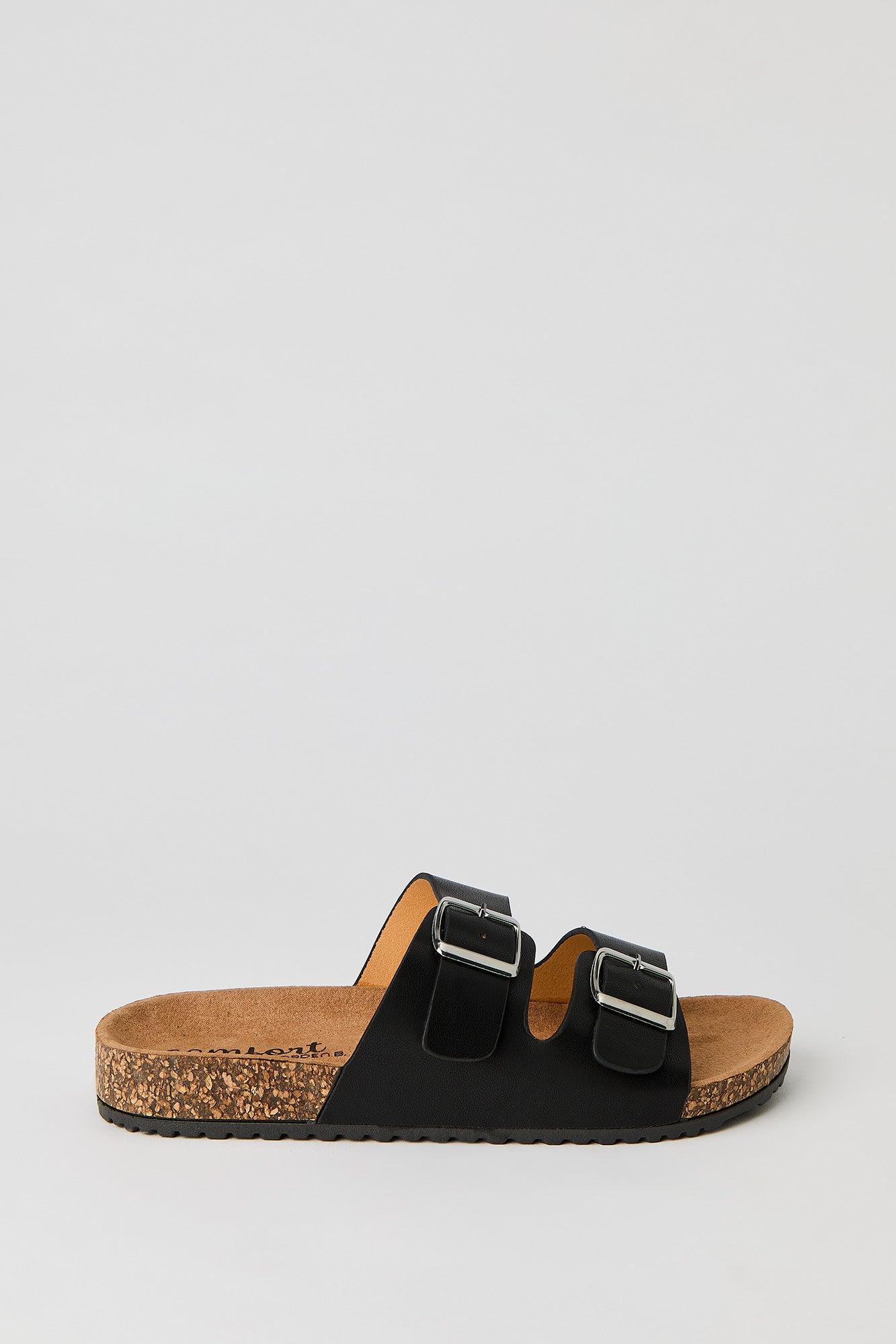 Double Buckle Cork Sandal Female Product Image