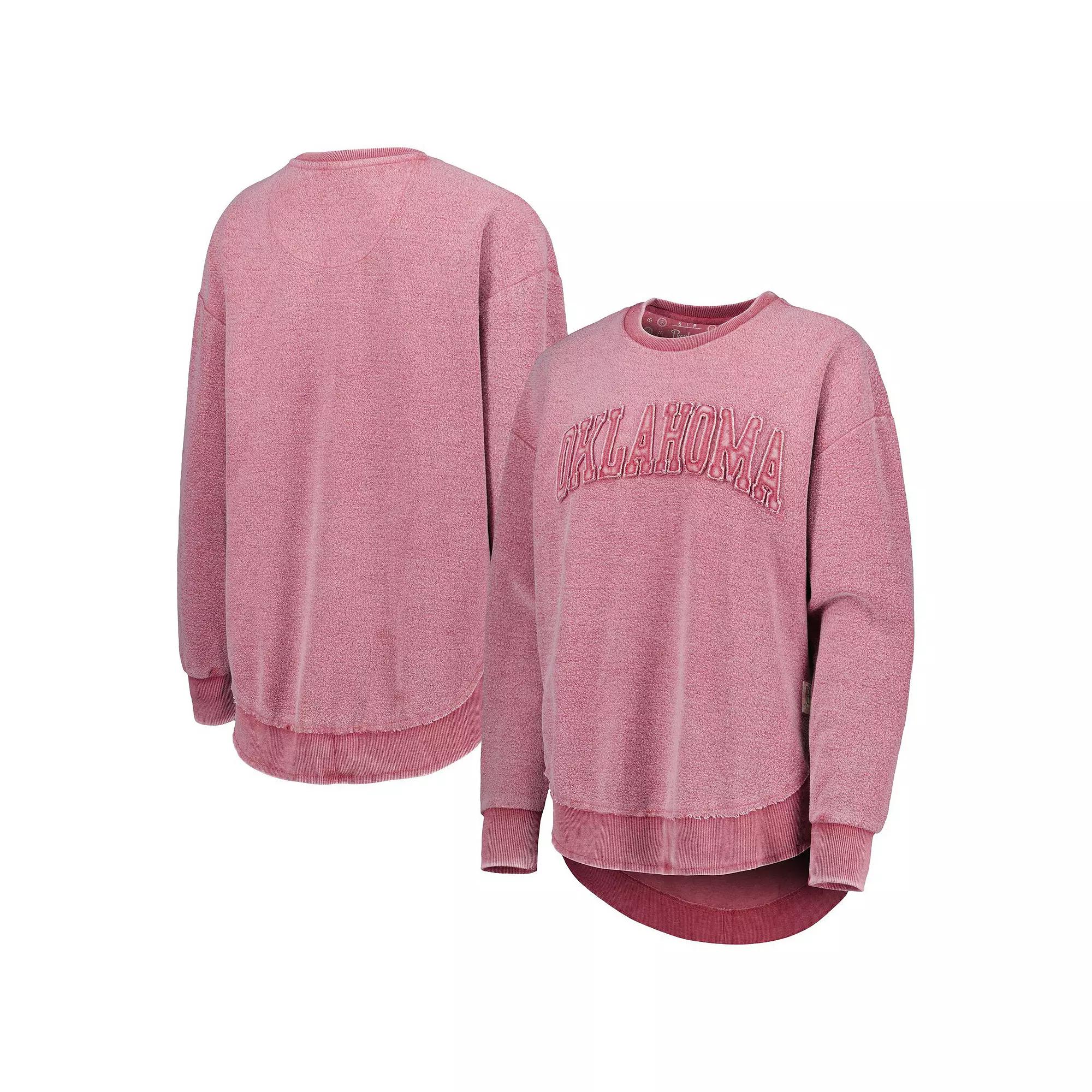 Women's Pressbox Crimson Oklahoma Sooners Ponchoville Pullover Sweatshirt,  Product Image