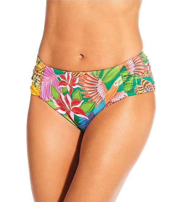 Gibson & Latimer Jungle Life Side Shirred Mid Rise Swim Bottom Product Image