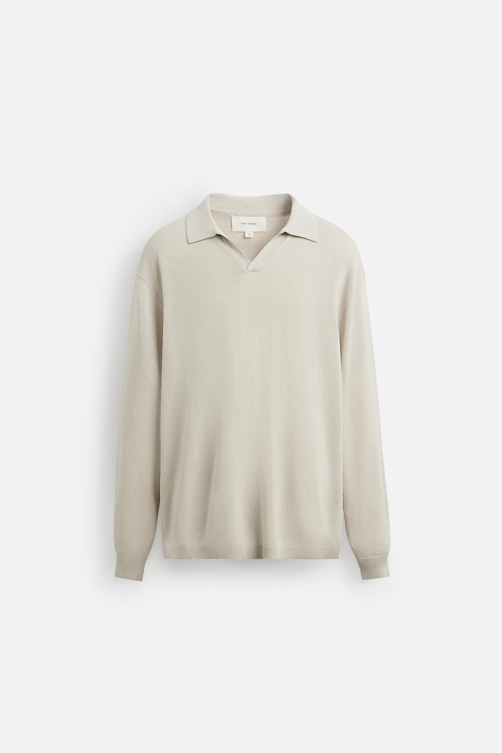COTTON-HEMP KNIT POLO SHIRT Product Image