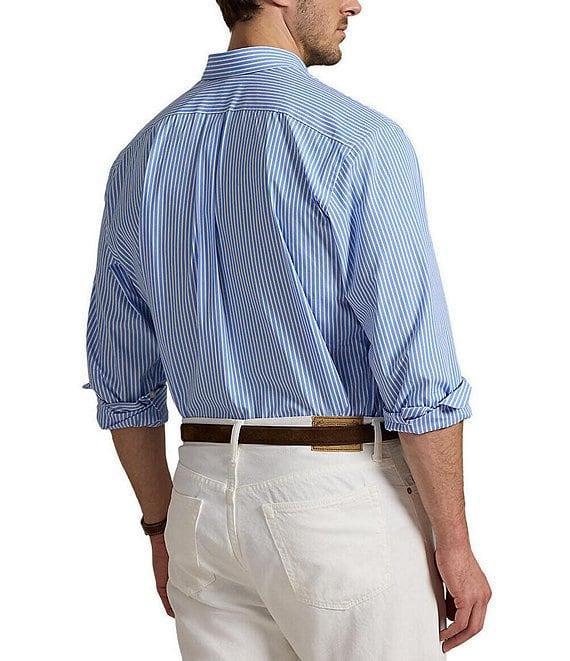Polo Ralph Lauren Big & Tall Striped Stretch Poplin Long Sleeve Woven Shirt Product Image