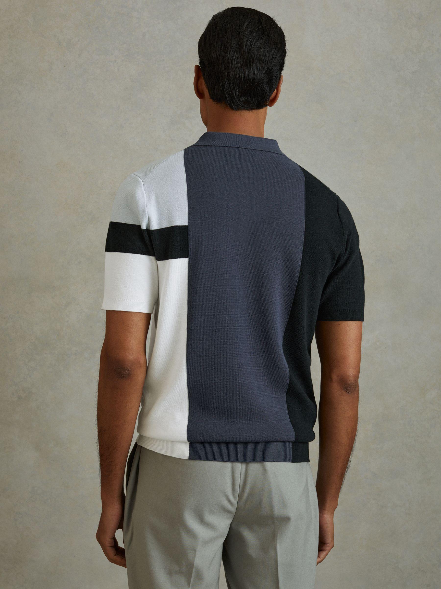 Colourblock Polo Shirt in Blue Multi Product Image