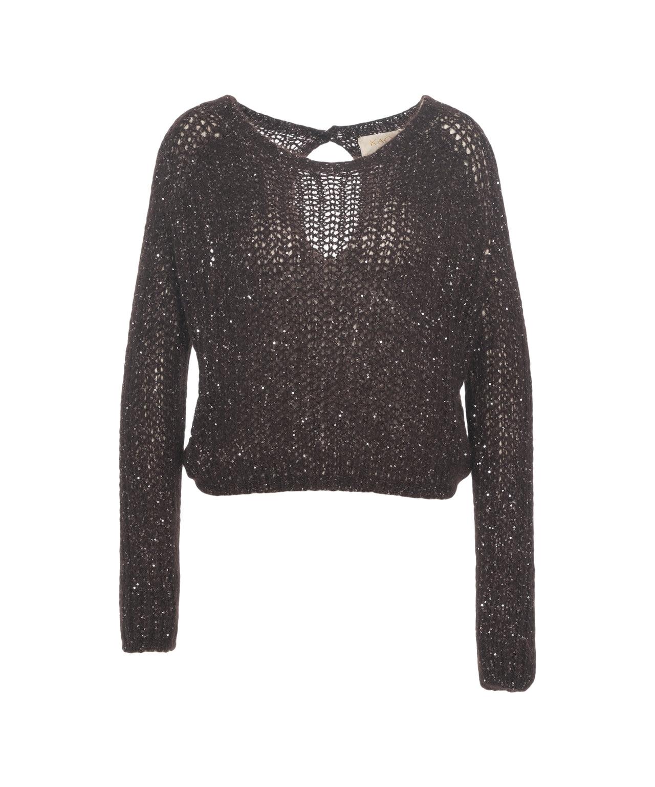Knit sweater with glitter finish Product Image