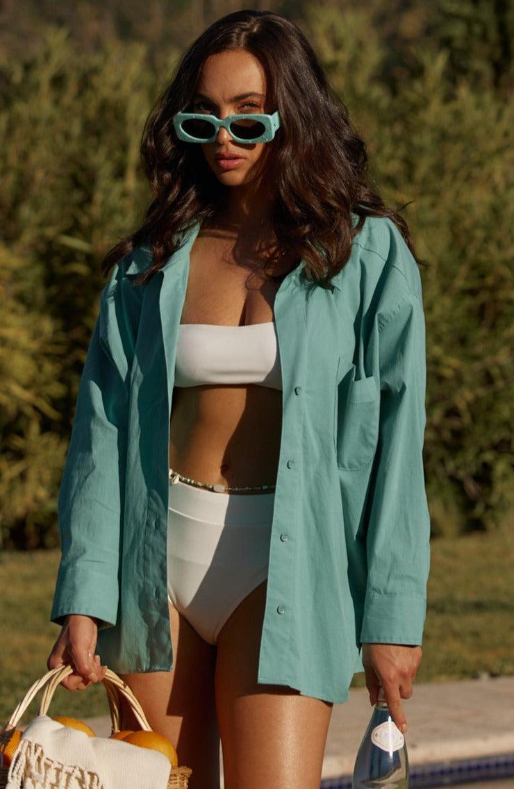 Serpentine Green & White Marble Sunglasses Product Image