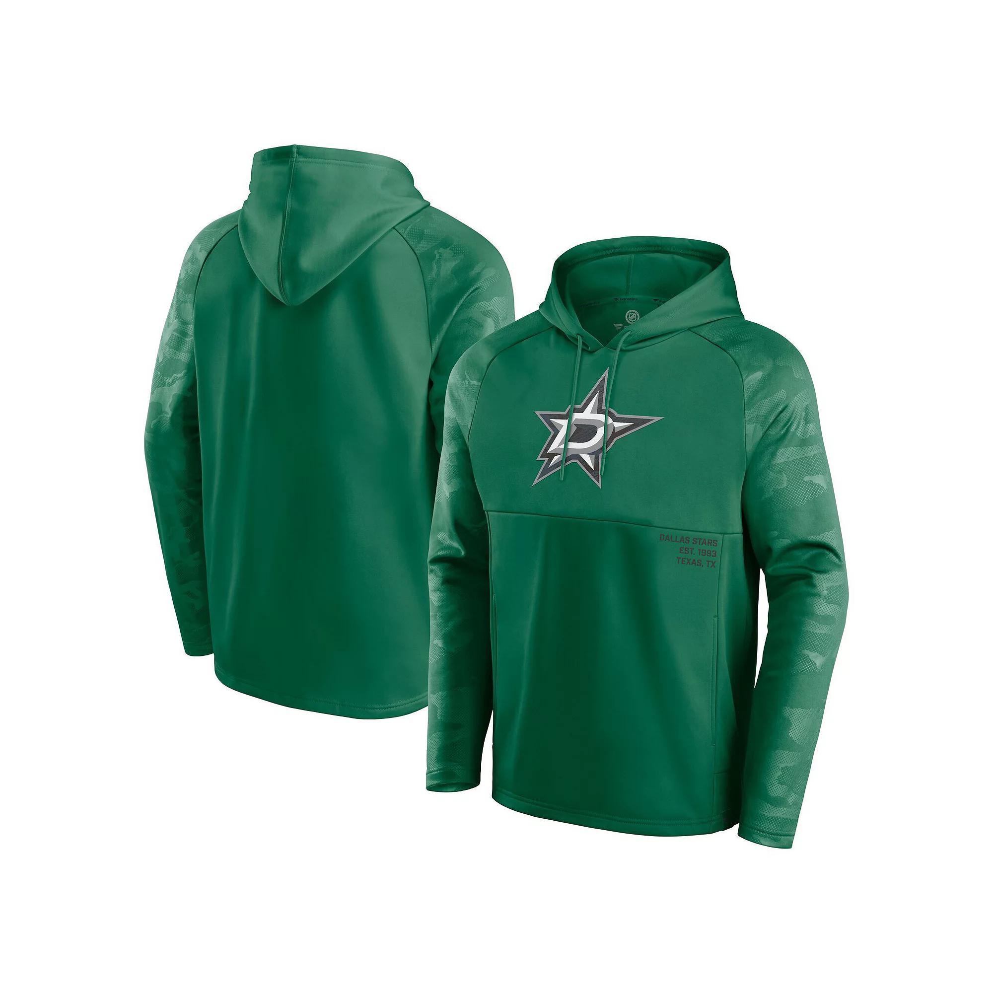 Men's Fanatics Kelly Green Dallas Stars Shade Defender Raglan Pullover Hoodie, Size: 3XL, Str Green Product Image