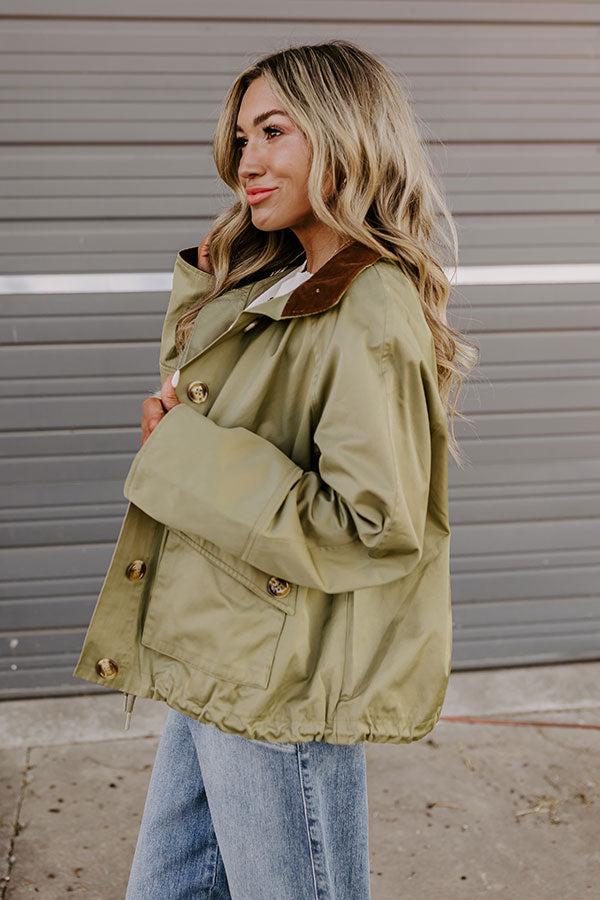 Crisp Mornings Cargo Jacket in Sage Product Image