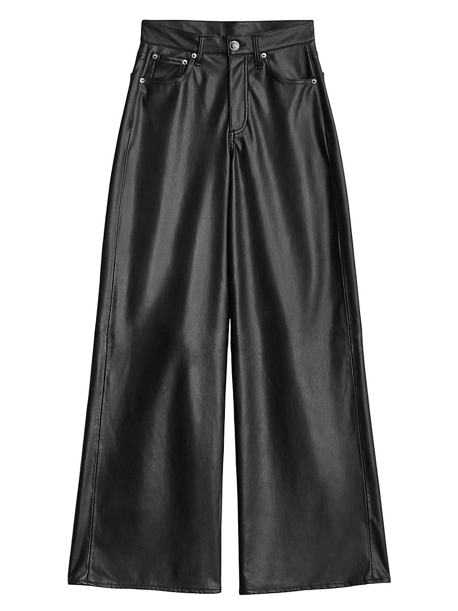 Womens Sofie Faux Leather Wide-Leg Pants Product Image