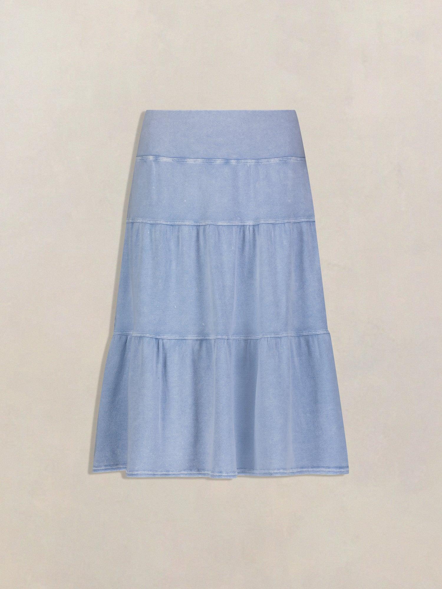 Hard Tail Tiered Knee Length Skirt T-229 Product Image