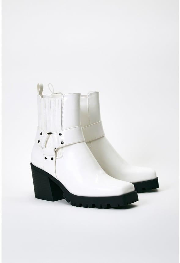 JustFab Margaux Platform Loafer Pump Womens Black/ White Size 8.5 Product Image