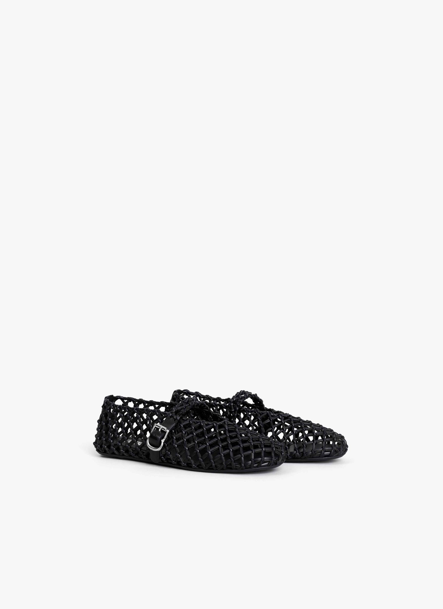 BLACK BALLET FLATS IN BRAIDED LAMBSKIN Product Image