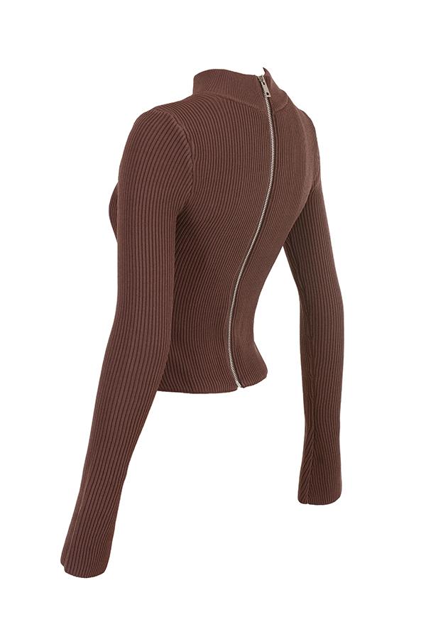 Georgina  cocoa knitted corset Product Image