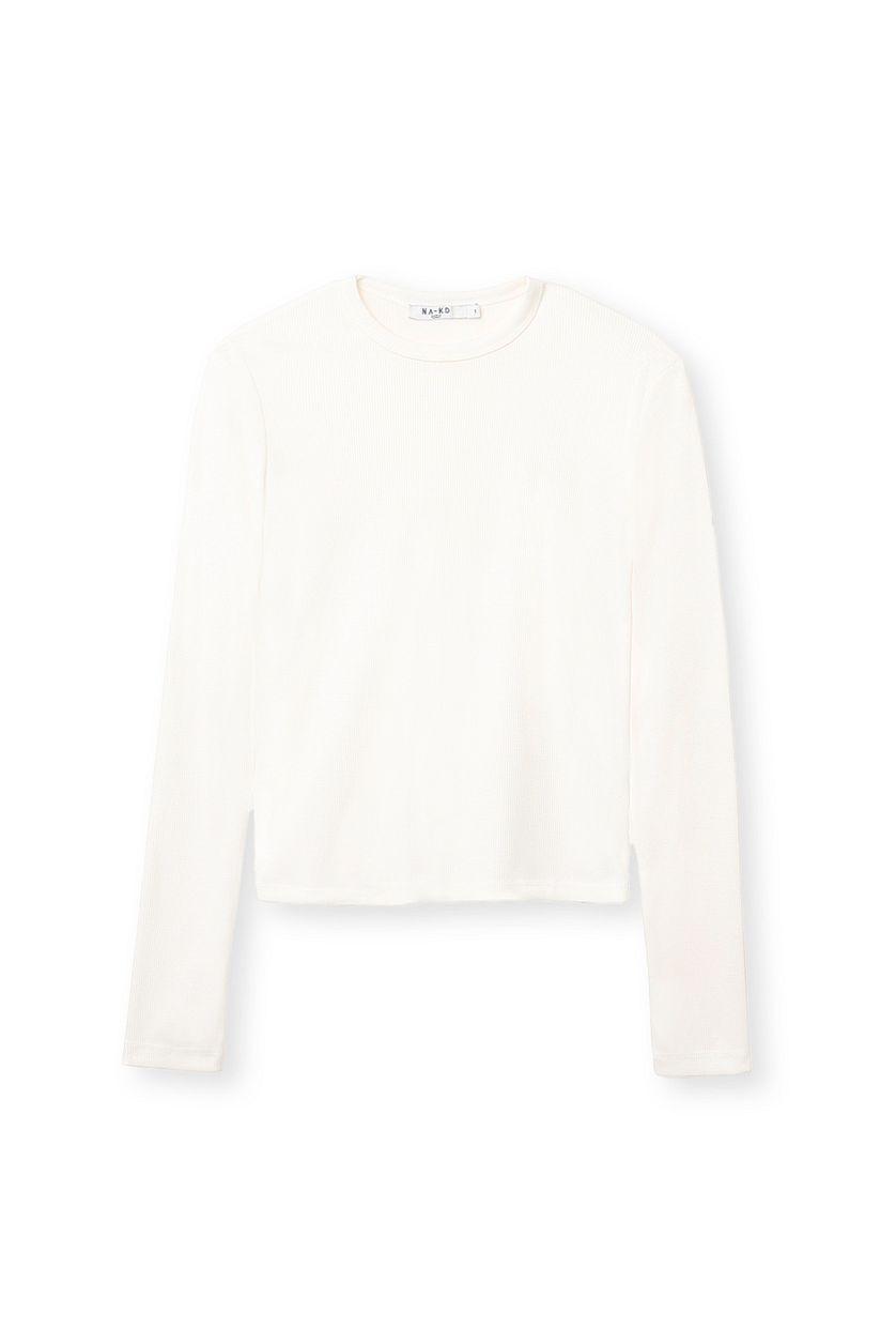 Ribbed Long Sleeved Round Neck Top Product Image