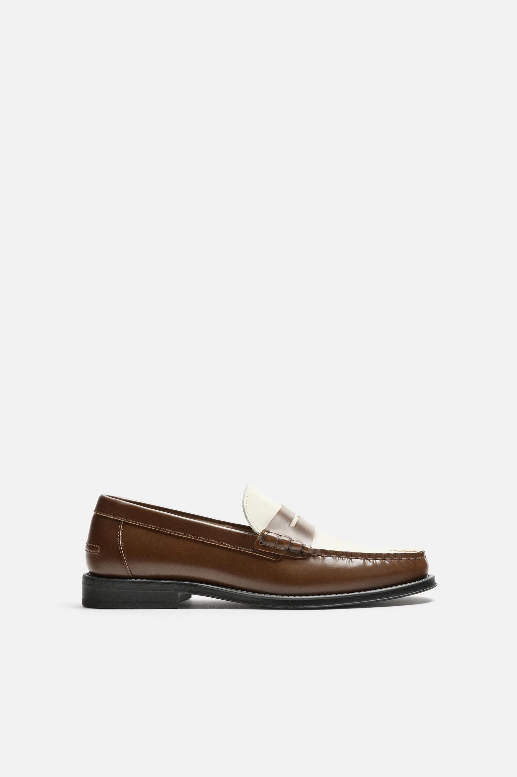 CONTRASTING LEATHER LOAFERS Product Image