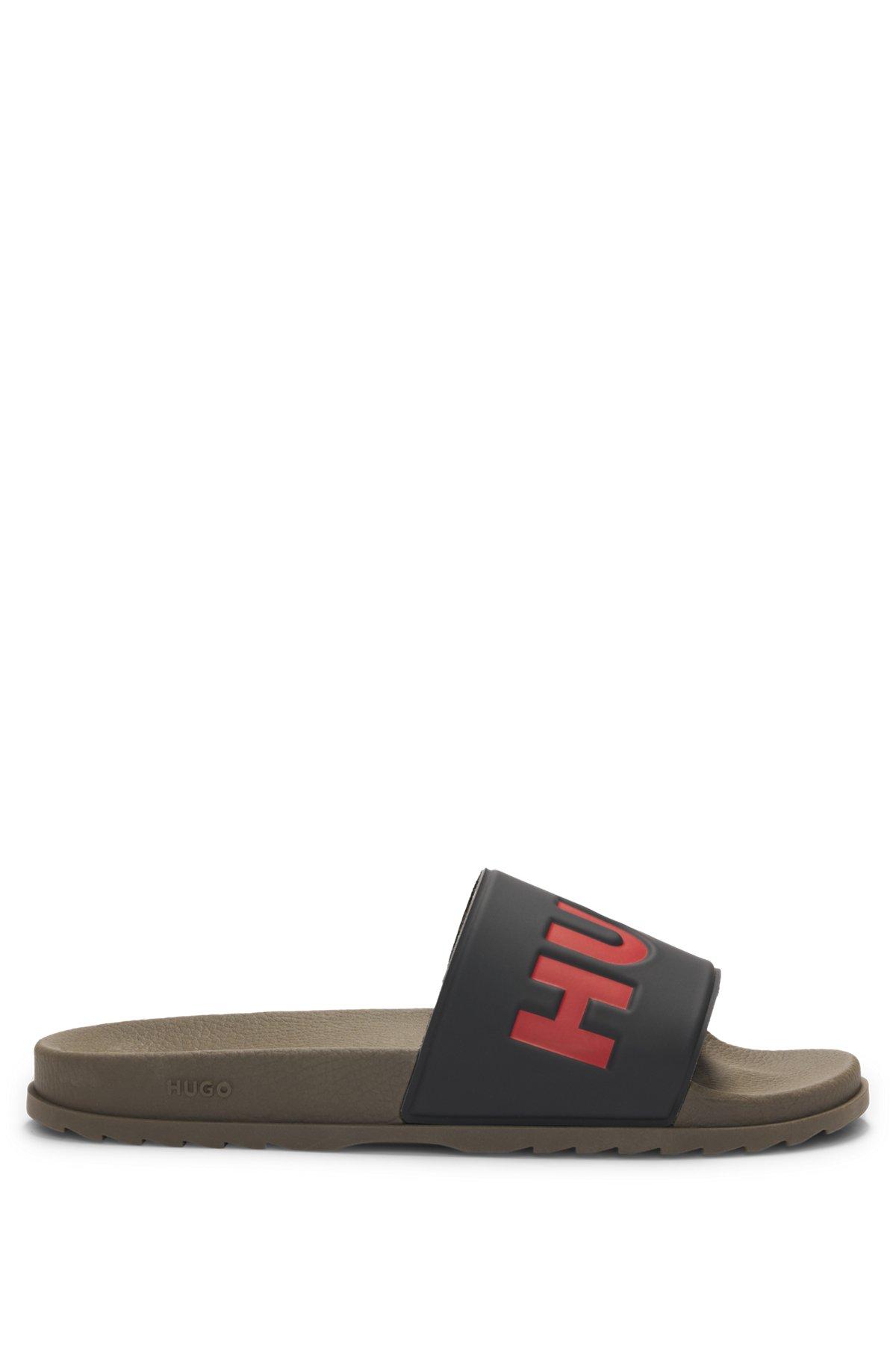 HUGO - Slides with logo strap - Light Green Product Image