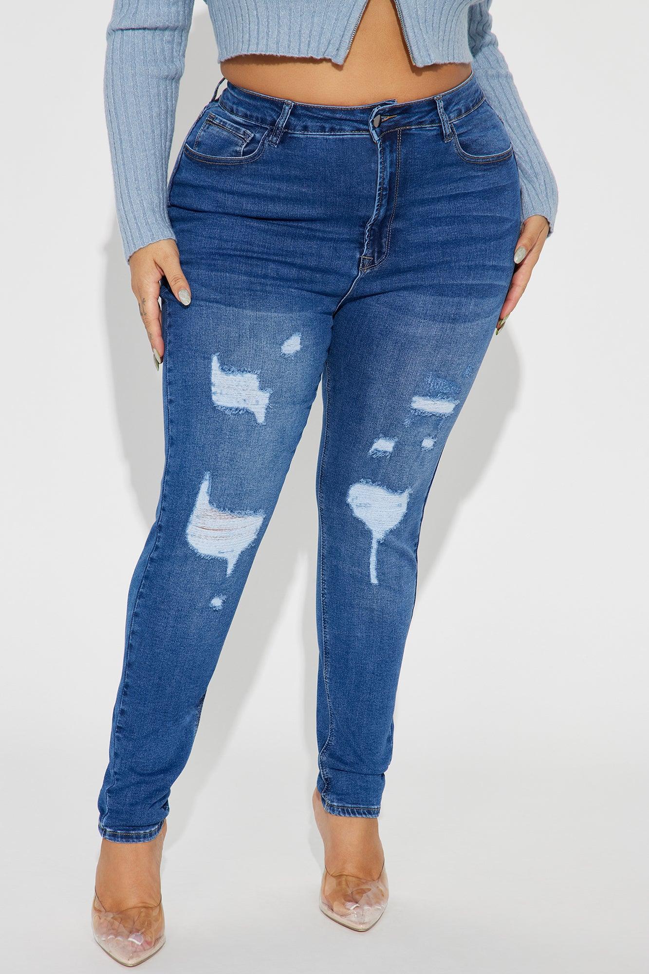 Bea Ripped Booty Lifter Skinny Jeans - Medium Wash Product Image