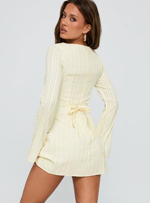 Alfalfa Long Sleeve Mini Dress Cream Product Image