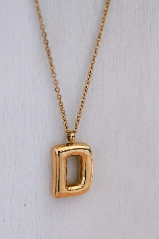 Balloon Initial Gold Necklace Product Image