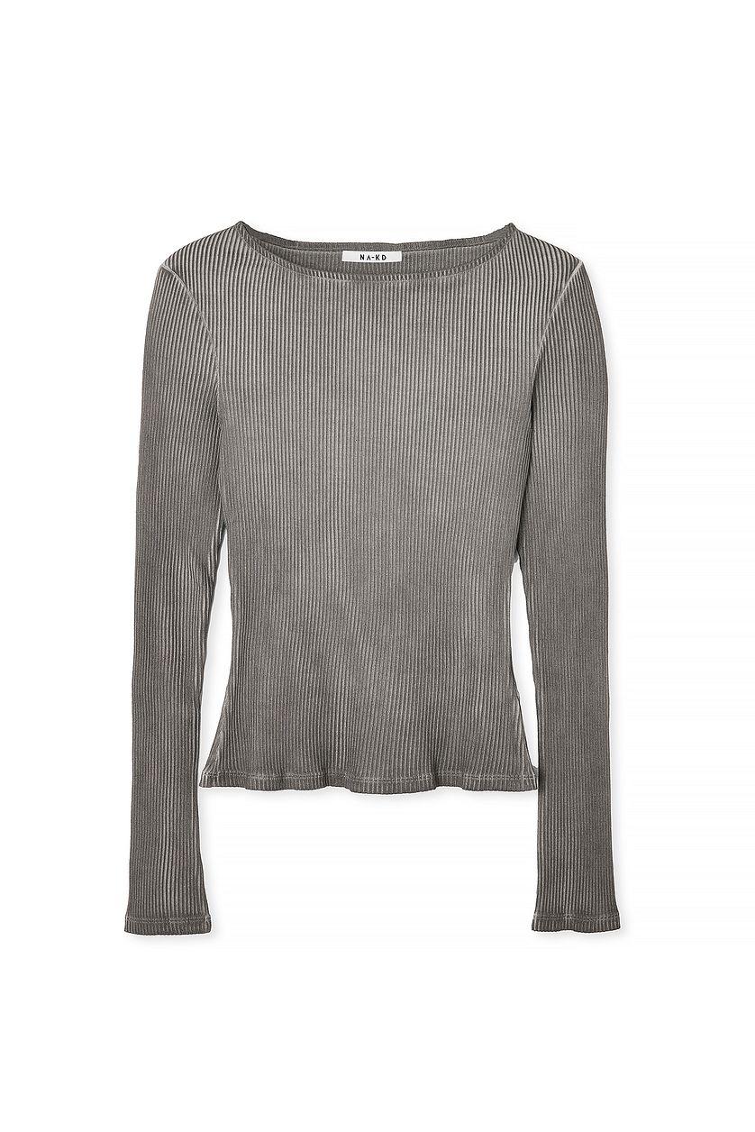 Ribbed Long Sleeve Top Product Image