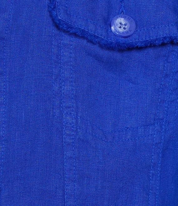 Tommy Bahama Two Palm Raw Edge Point Collar Long Sleeve Button Front Jacket Product Image