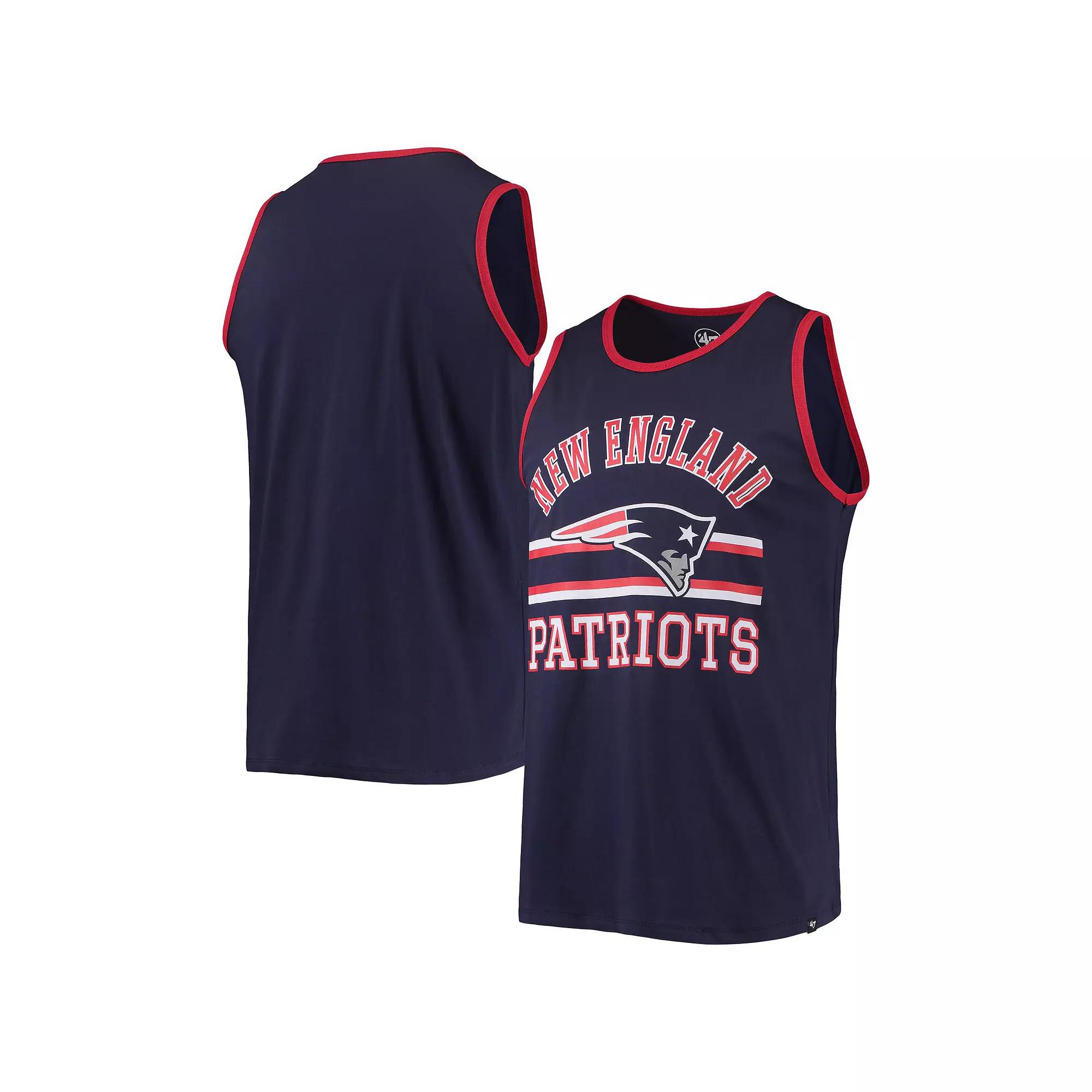 Men's '47 Navy New England Patriots Edge Super Rival Tank Top,  Product Image