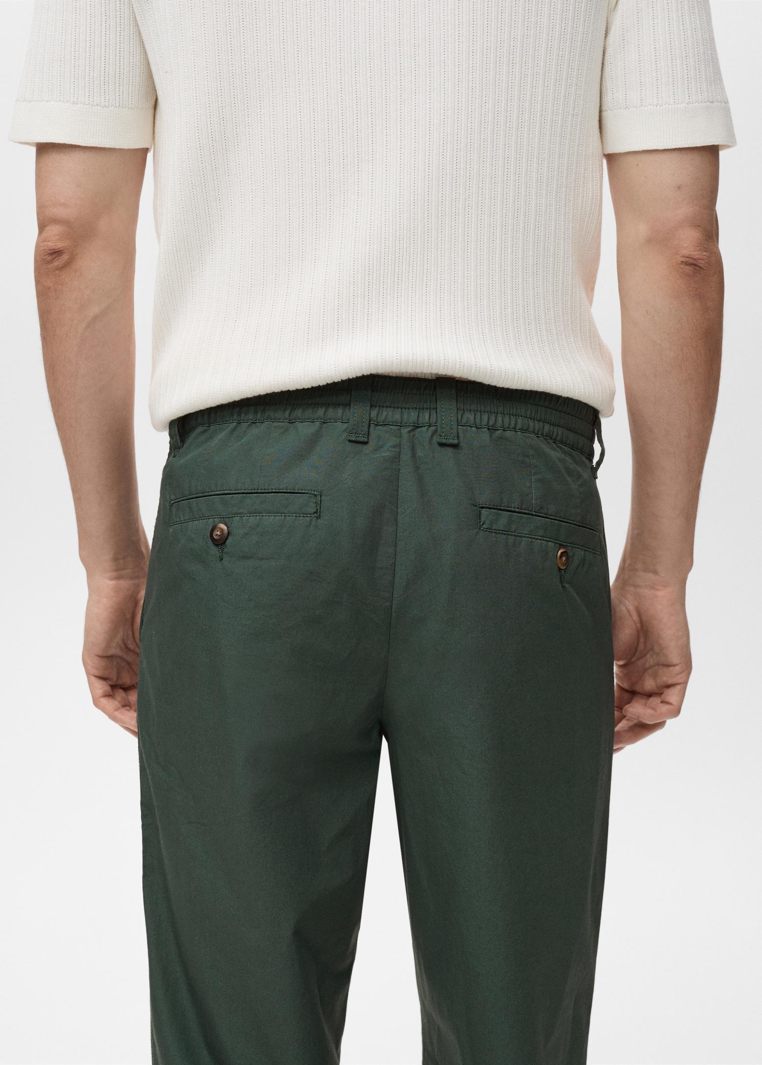 Poplin cotton pants - Men | MANGO USA Product Image