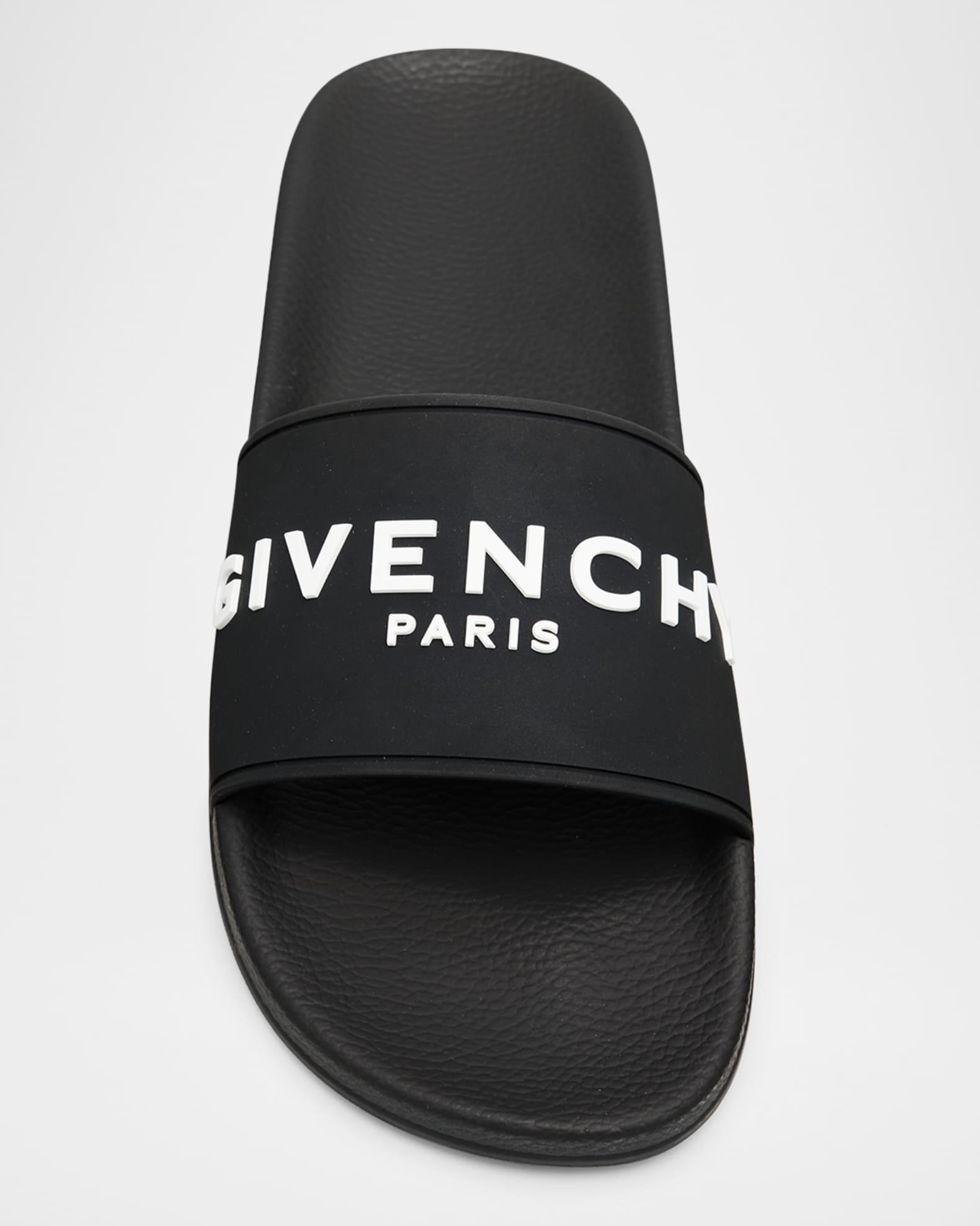 Men's Leather Logo Slide Sandals Product Image