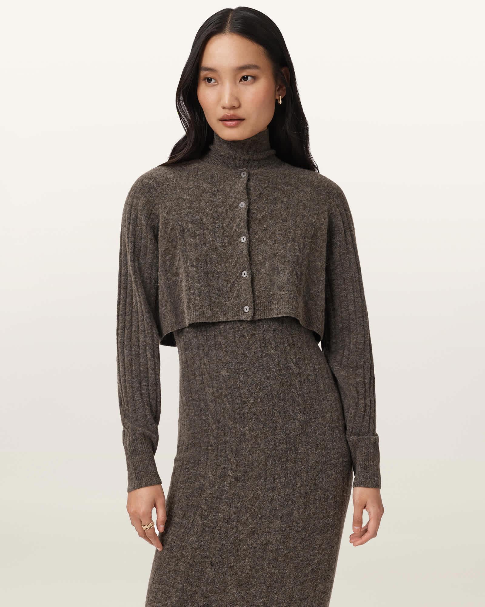 Sabine 2-in-1 Maxi Dress Fawn Brown | ALLSAINTS US Product Image