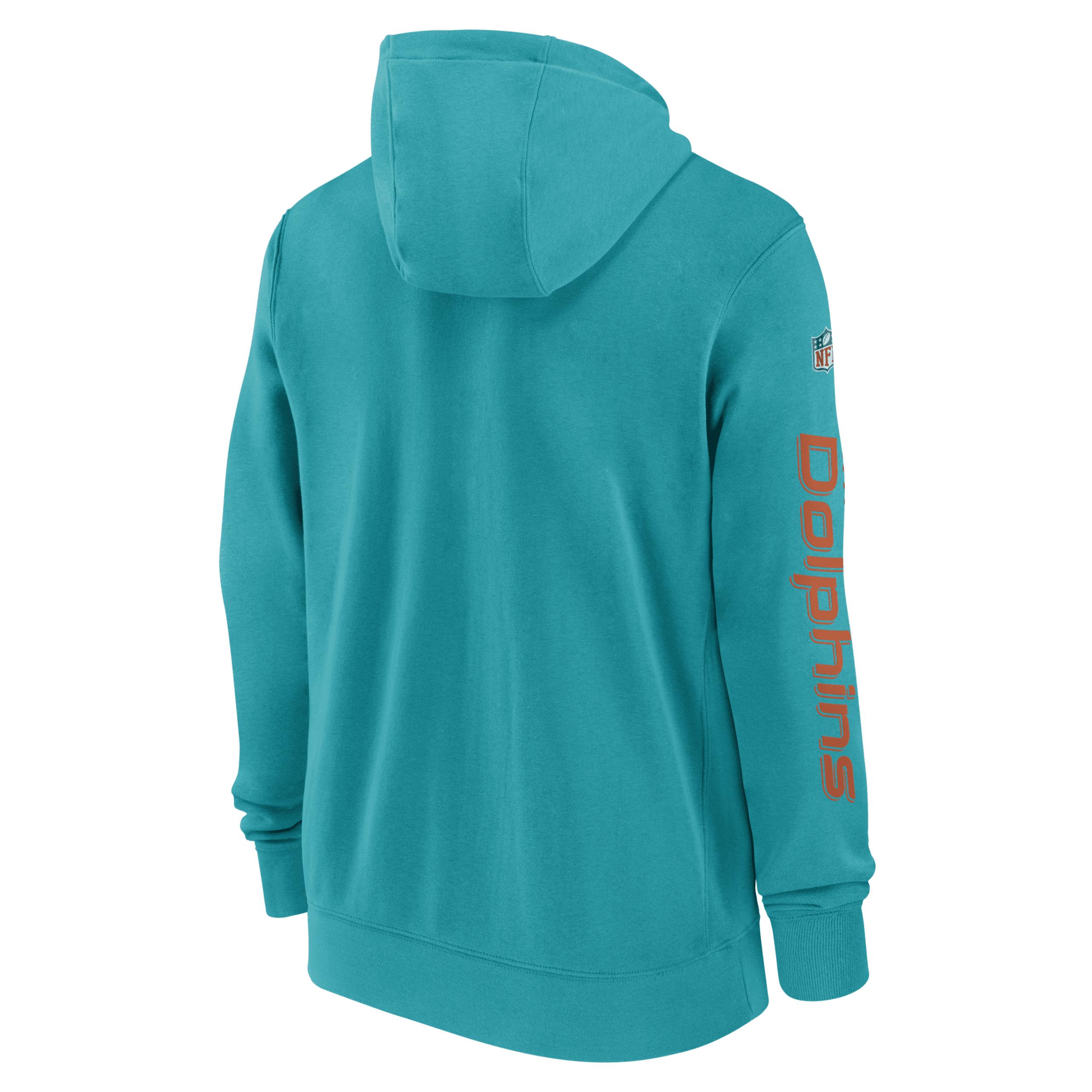 Miami Dolphins Sideline Team Issue Club Nike Men's Full Zip Hoodie Product Image