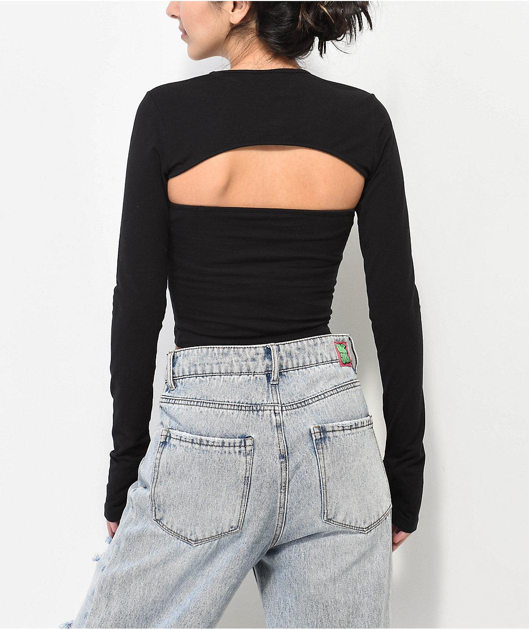 Broken Promises Edward Black Cut Out Long Sleeve Shirt Product Image