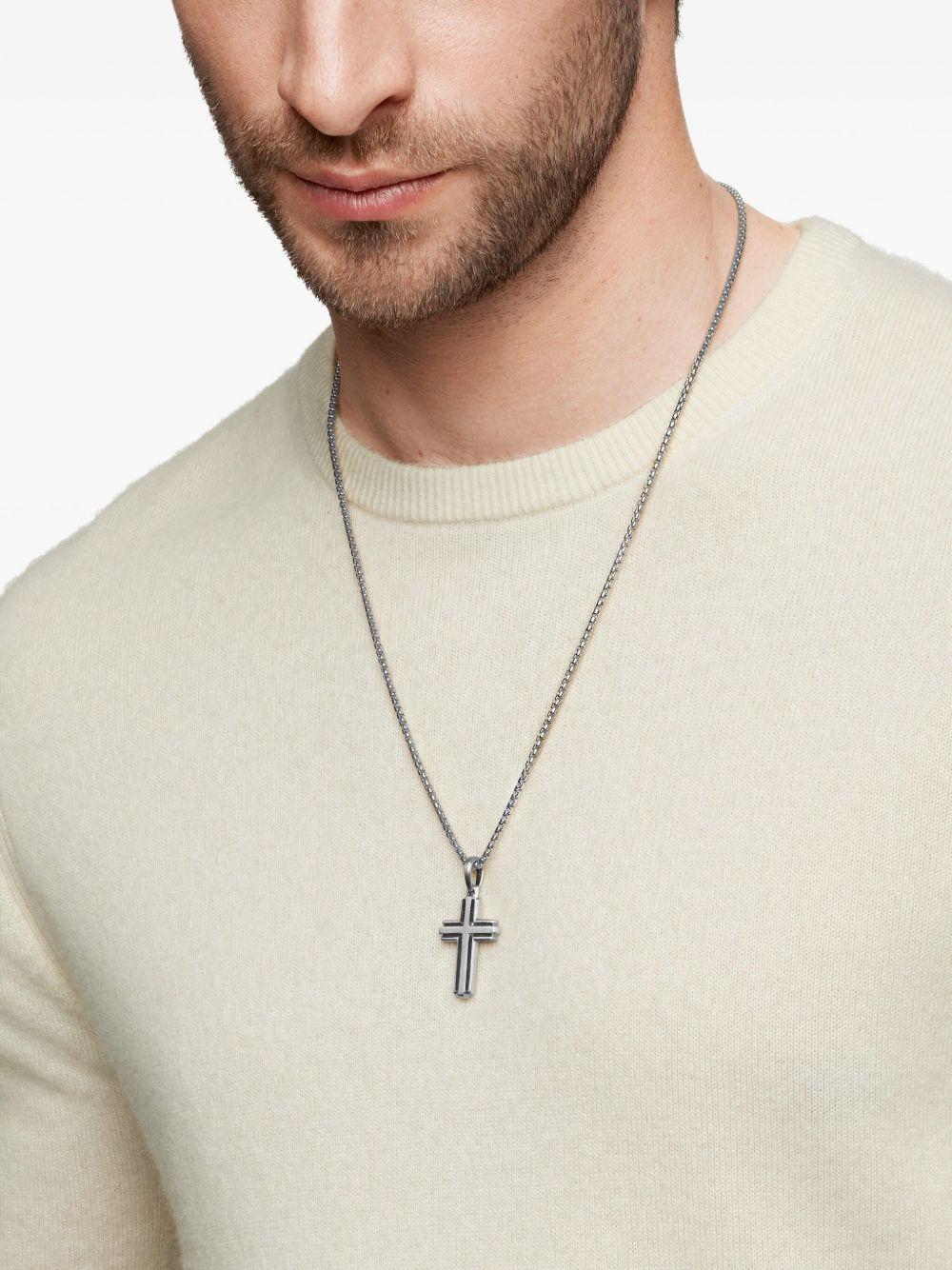 sterling silver Deco Cross pendant (34mm) Product Image
