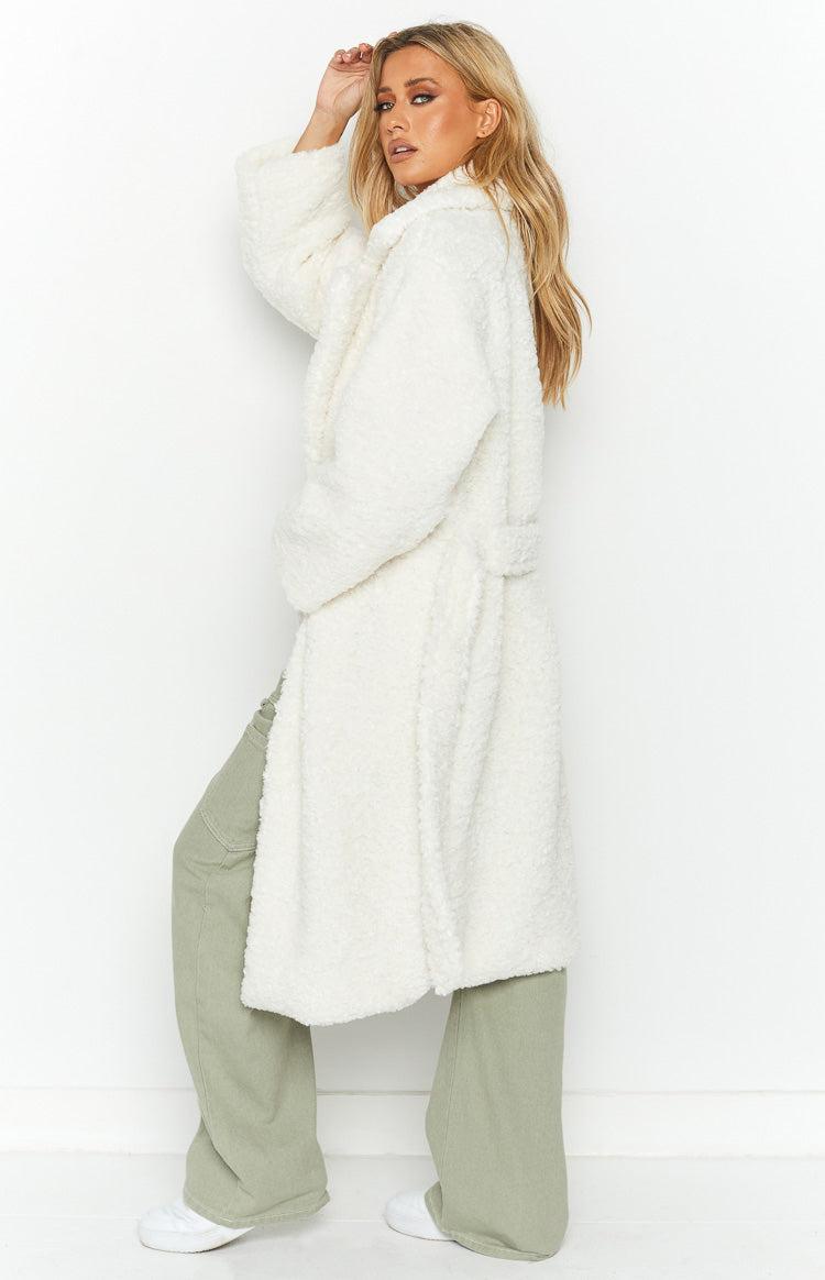 Harlen White Teddy Coat Product Image
