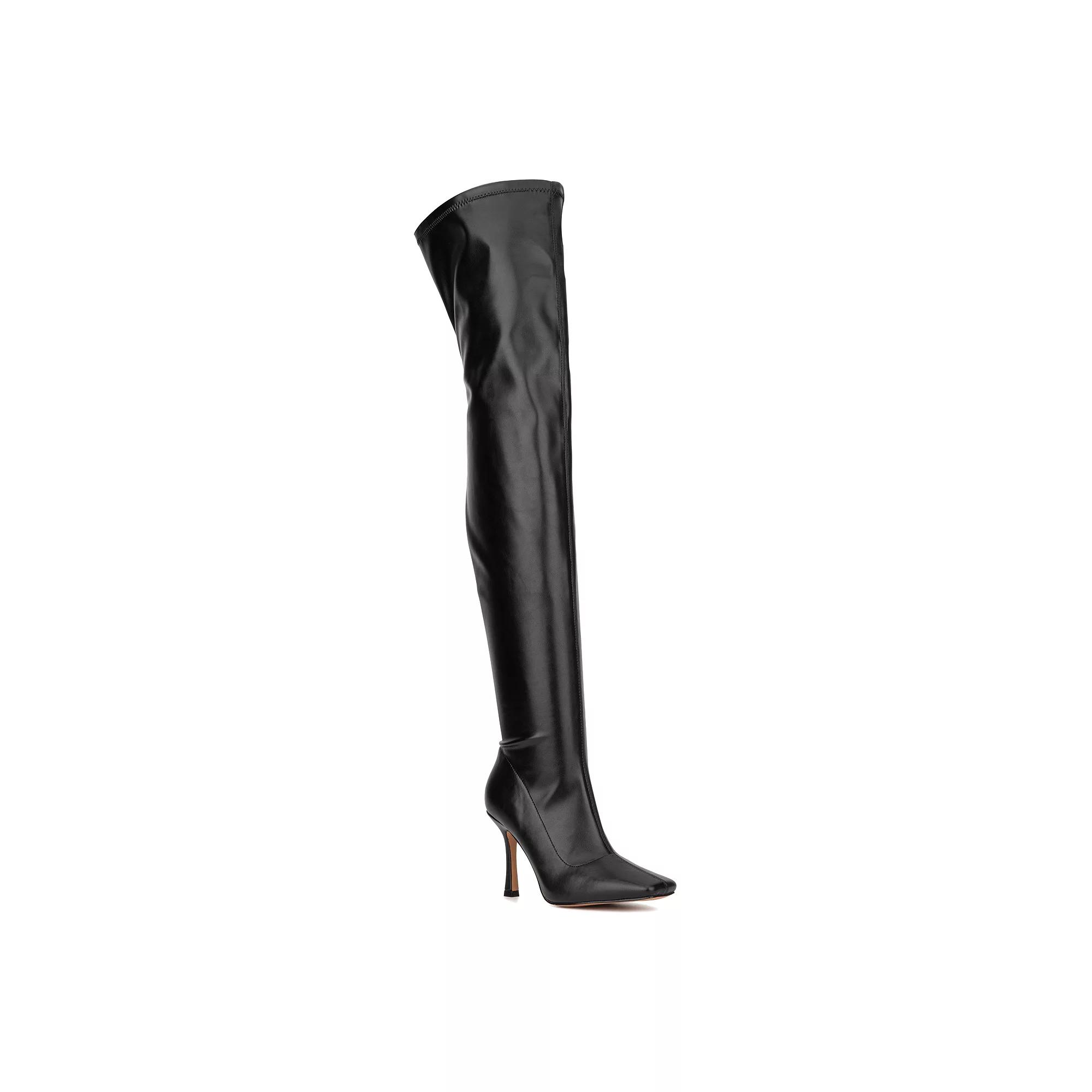 New York & Company Natalia Women's Thigh-High Boots, Size: 7.5, Black Pu Product Image