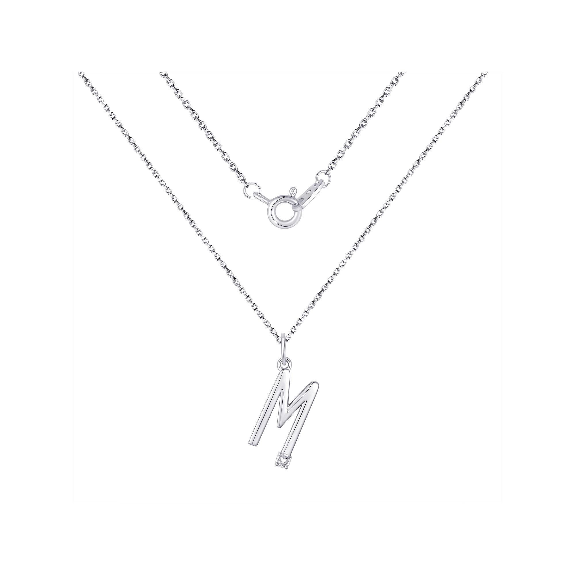 Forever Radiant Diamond Accent Initial Pendant Necklace, Women's, Size: 18", Silver Tone M Product Image