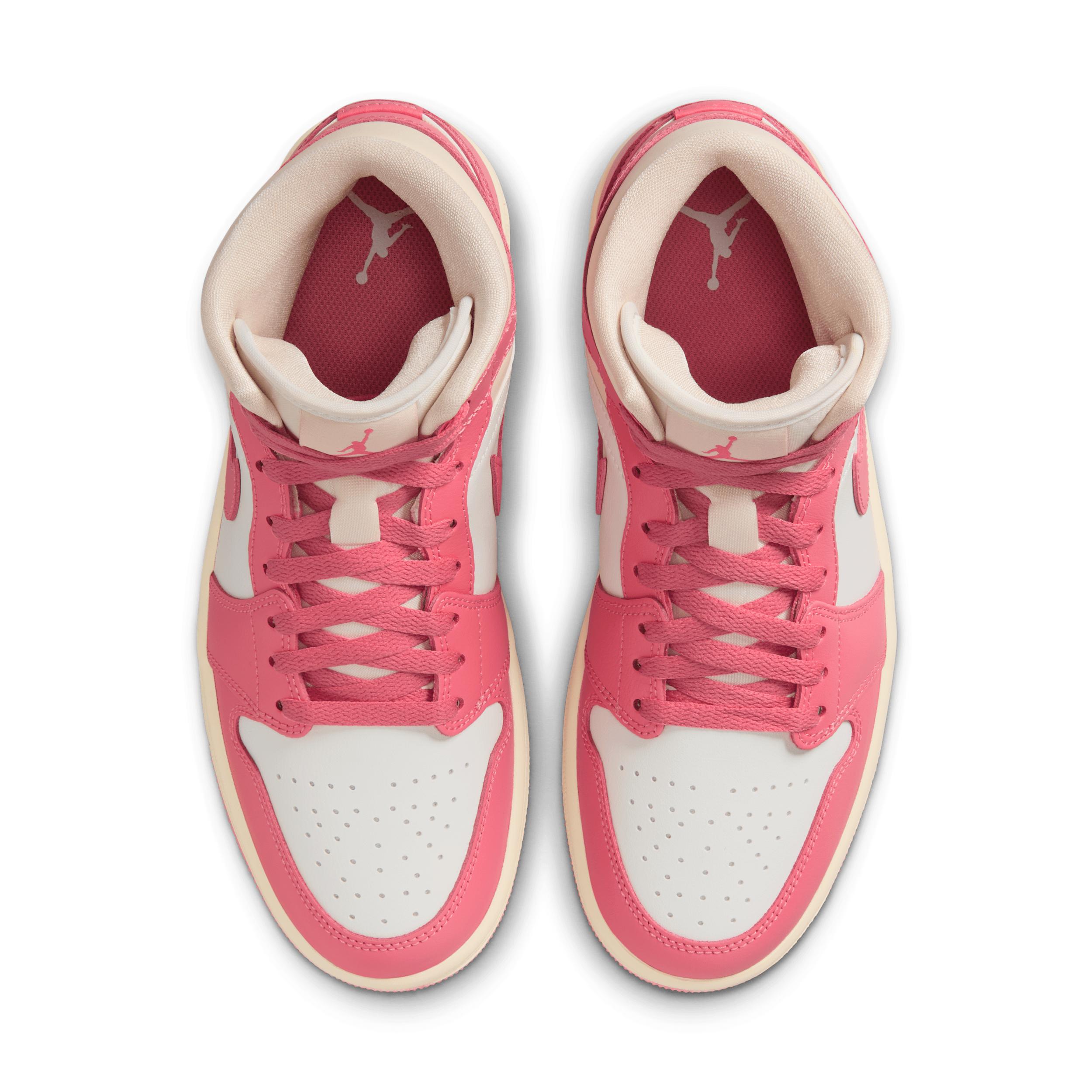 Jordan Womens Jordan AJ 1 Mid - Womens Basketball Shoes Sail/Pink Product Image