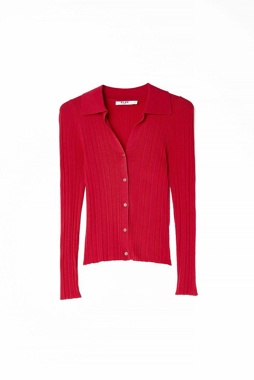 Fine Knitted Collar Cardigan Product Image