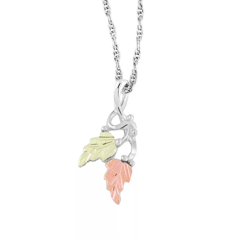 Black Hills Gold Tri-Tone Traditional Pendant Necklace in Sterling Silver, Women's, Size: 18" Product Image