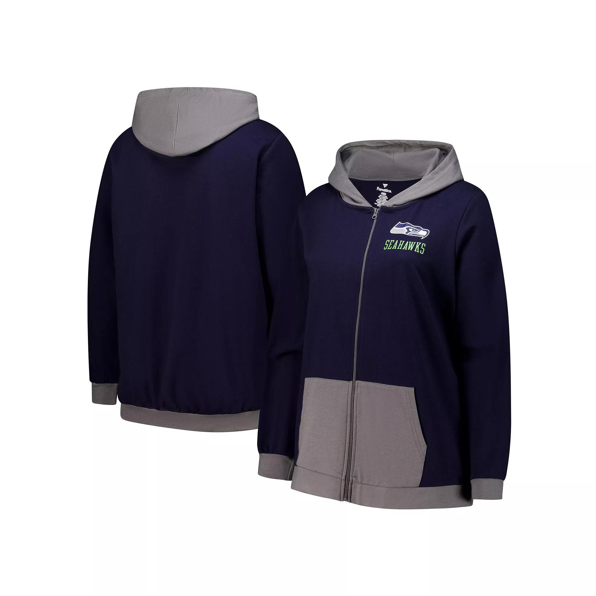Women's Fanatics College Navy Seattle Seahawks Hit It Full-Zip Hoodie,  Product Image