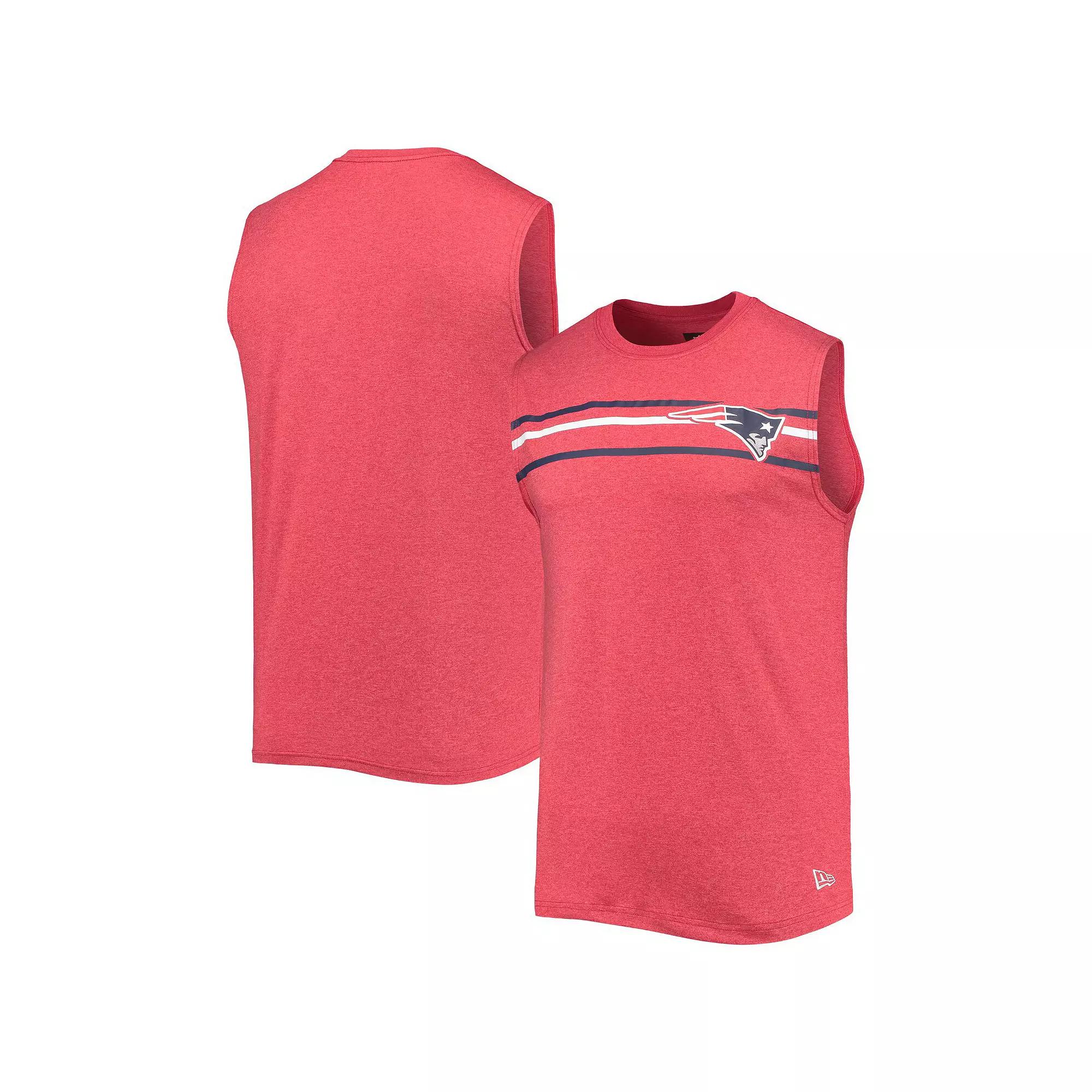 Men's New Era Red New England Patriots Brushed Sleeveless Tank Top, Size: Small Product Image
