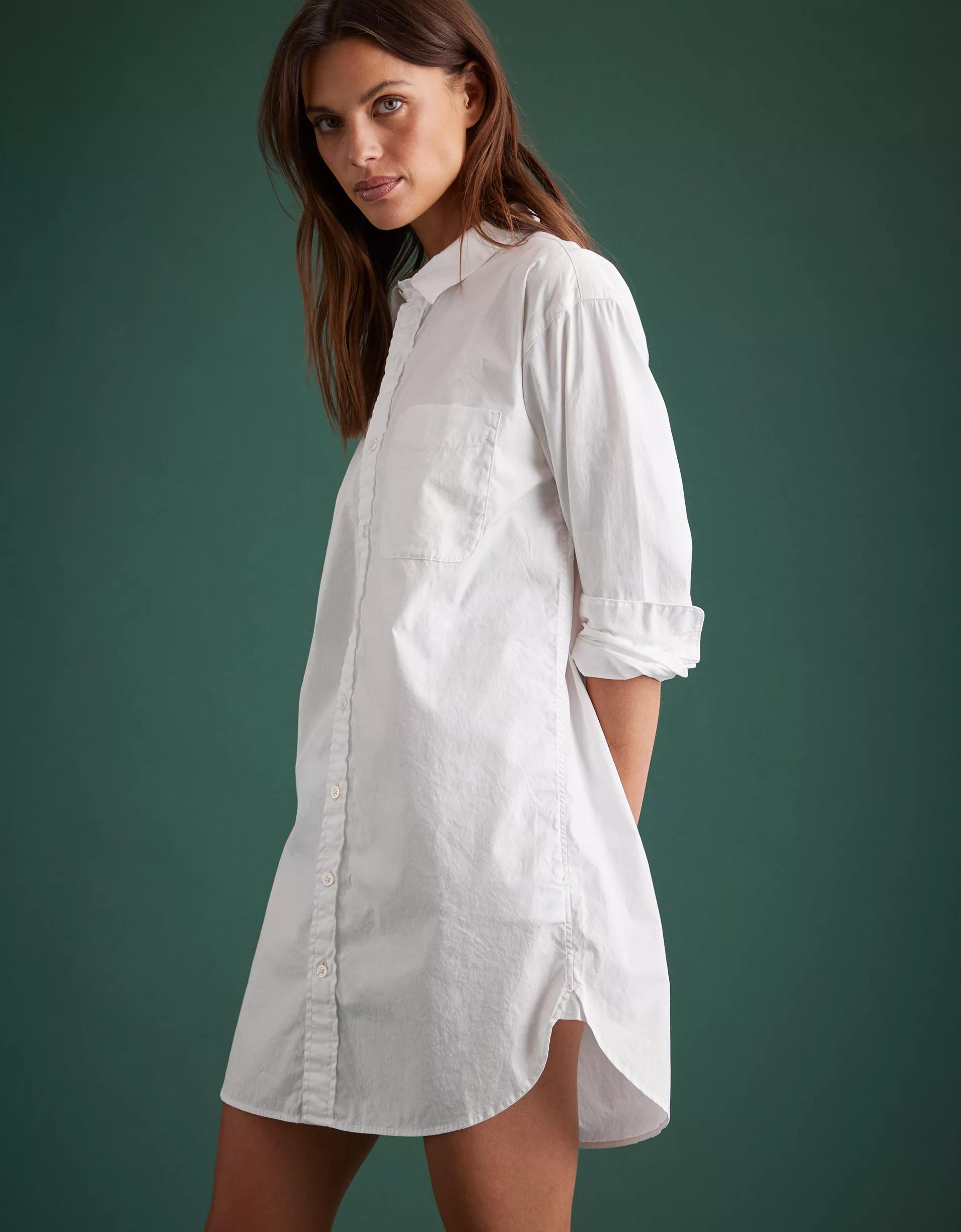 AE77 Premium Poplin Shirt Dress Product Image