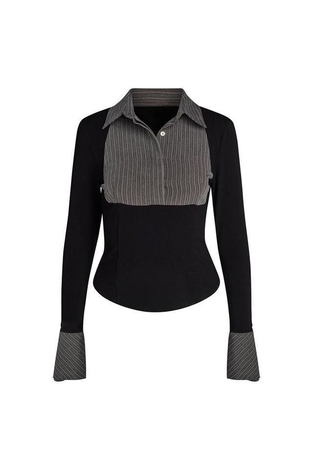 SHARAH TOP - BLACK : GREY Product Image