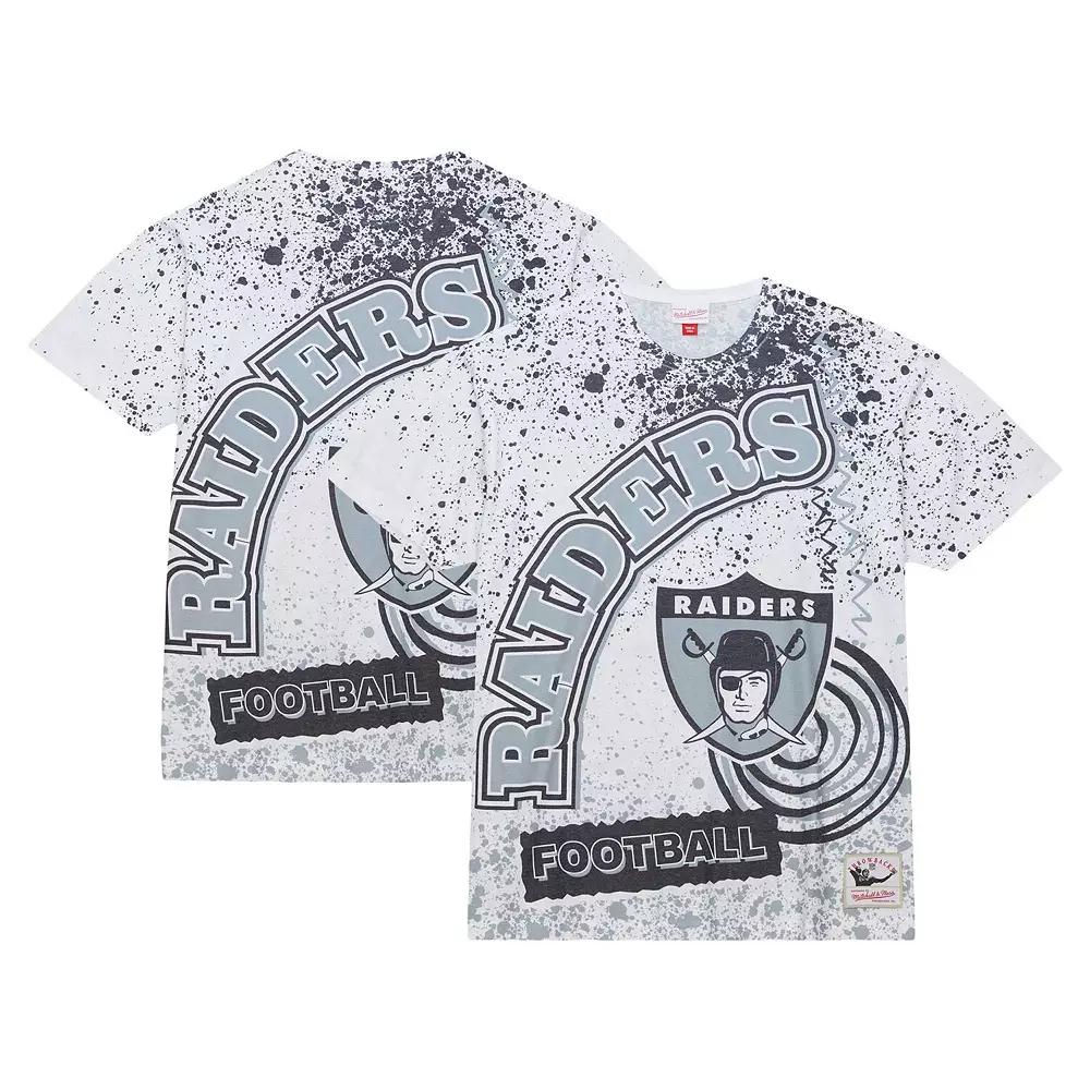 Men's Mitchell & Ness White Las Vegas Raiders Team Burst Sublimated T-Shirt, Size: Medium, Lvr White Product Image