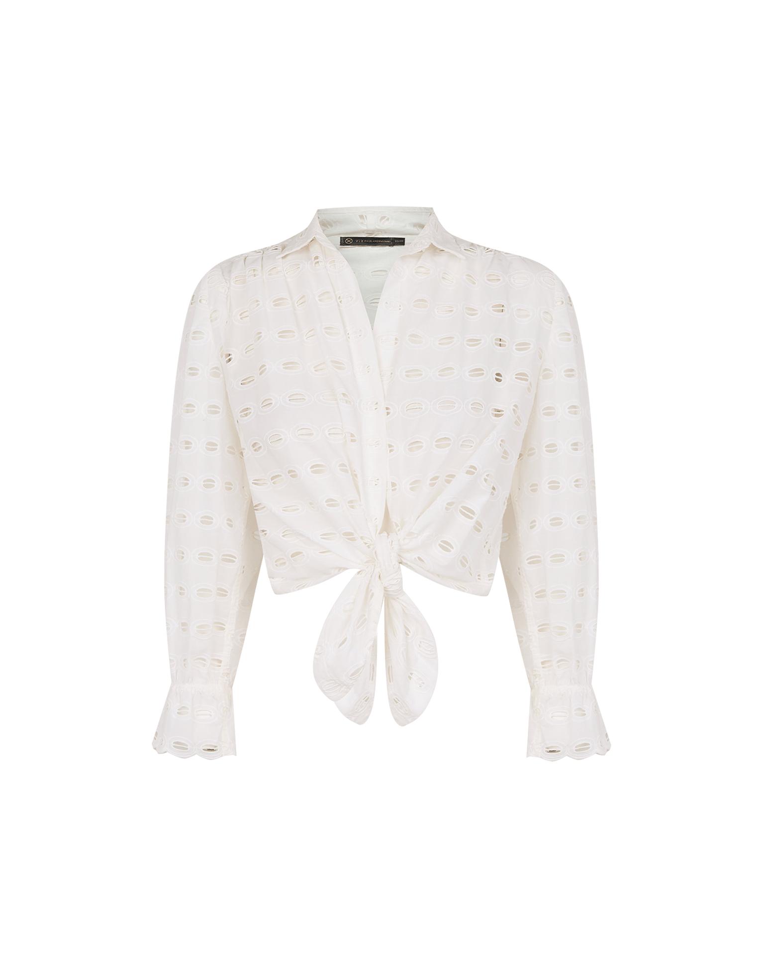 Eyelet Zita Blouse - Off White Product Image