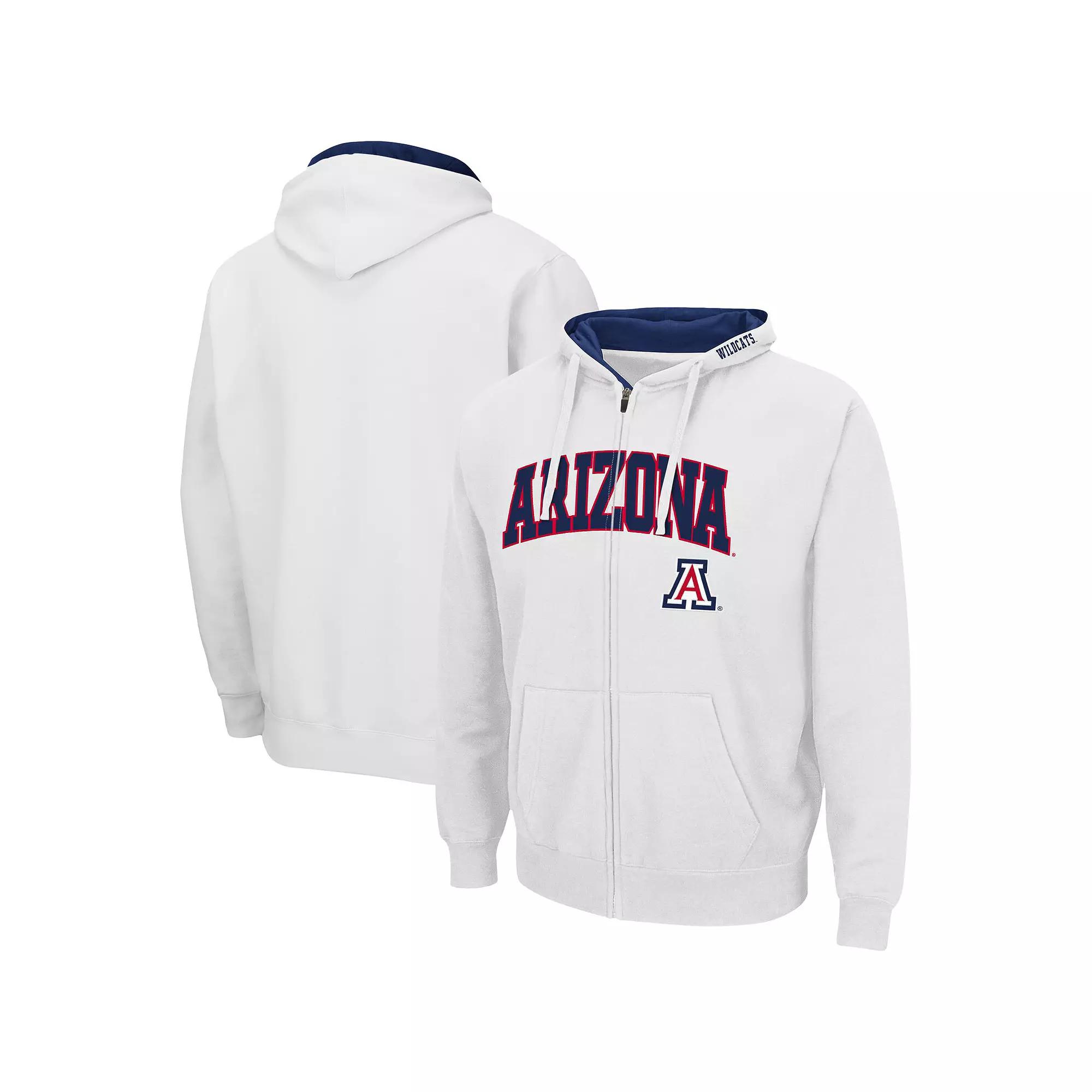 Men's Colosseum White Arizona Wildcats Arch & Logo 3.0 Full-Zip Hoodie,  Product Image