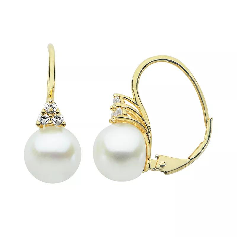 PearLustre by Imperial 14k Gold Over Silver Freshwater Cultured Pearl Drop Earrings, Women's, Gold Tone Product Image