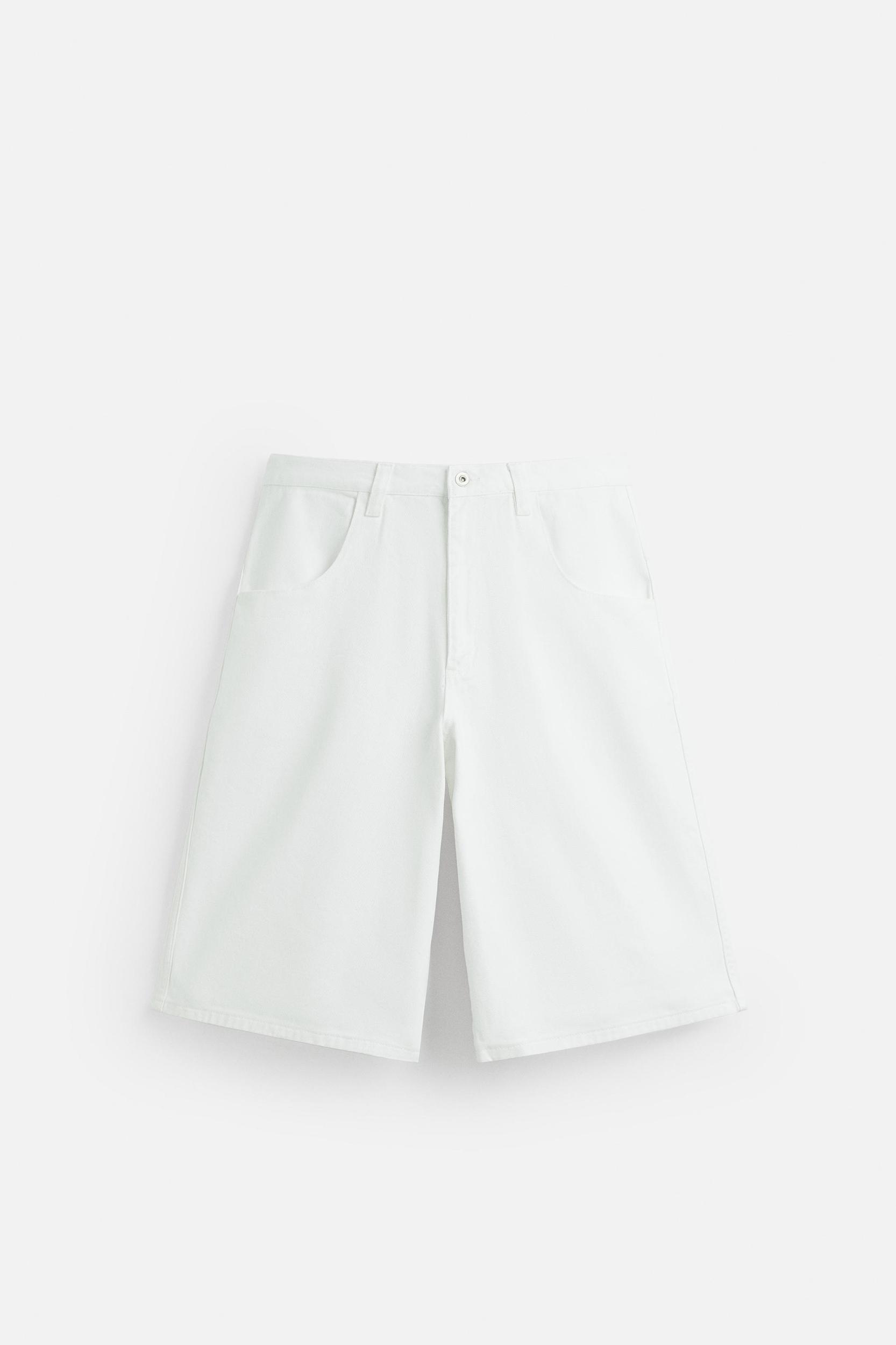 OVERSIZED FIT DENIM BERMUDA SHORTS Product Image